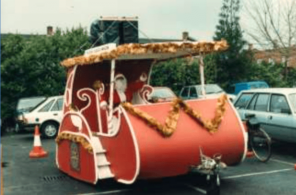 Santa's sleigh in 1987 which has now been replaced in 2018