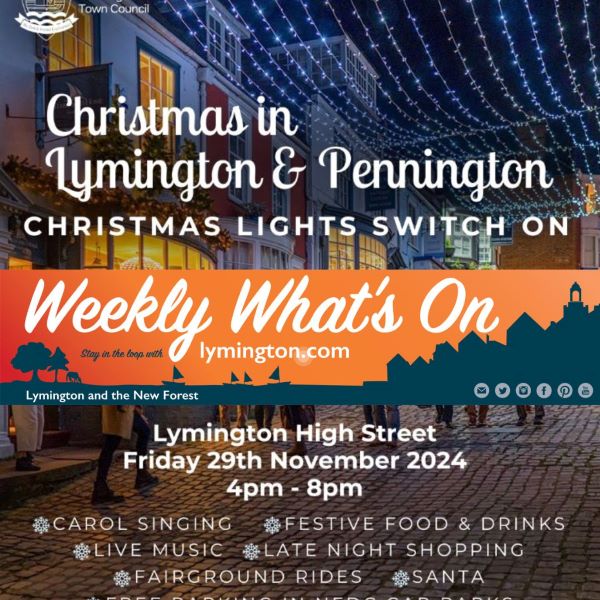 Christmas lights on in Lymington