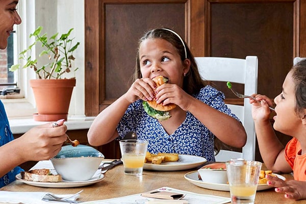 Little girls dining at family friendly Montagu Arms Hotel