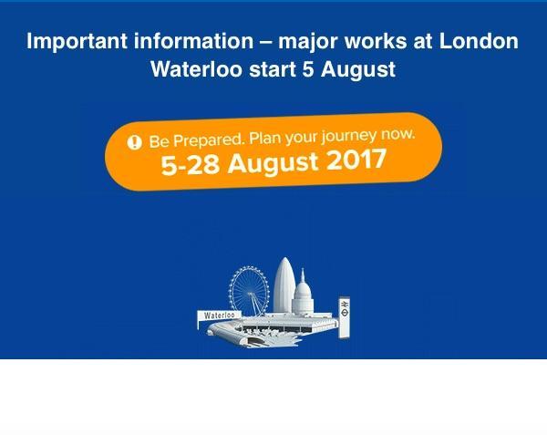 Major works at London Waterloo 5-28 August