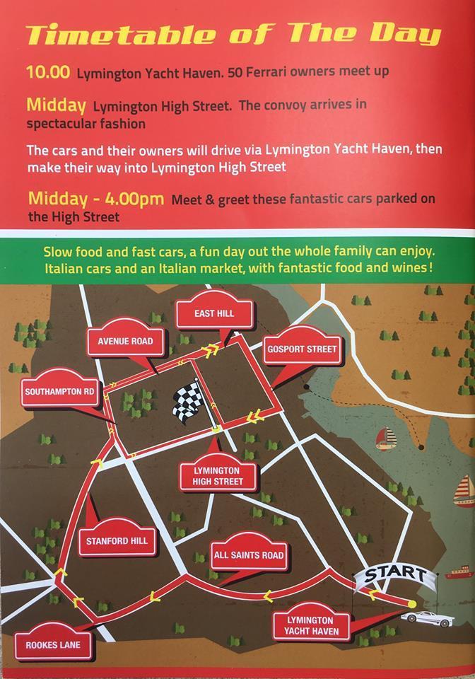 Italia Festival route around Lymington