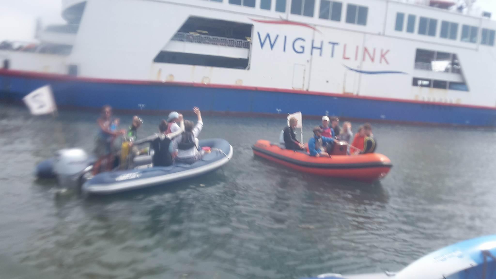 New Forest teenagers set off on RIBS to the start of their Solent Swim