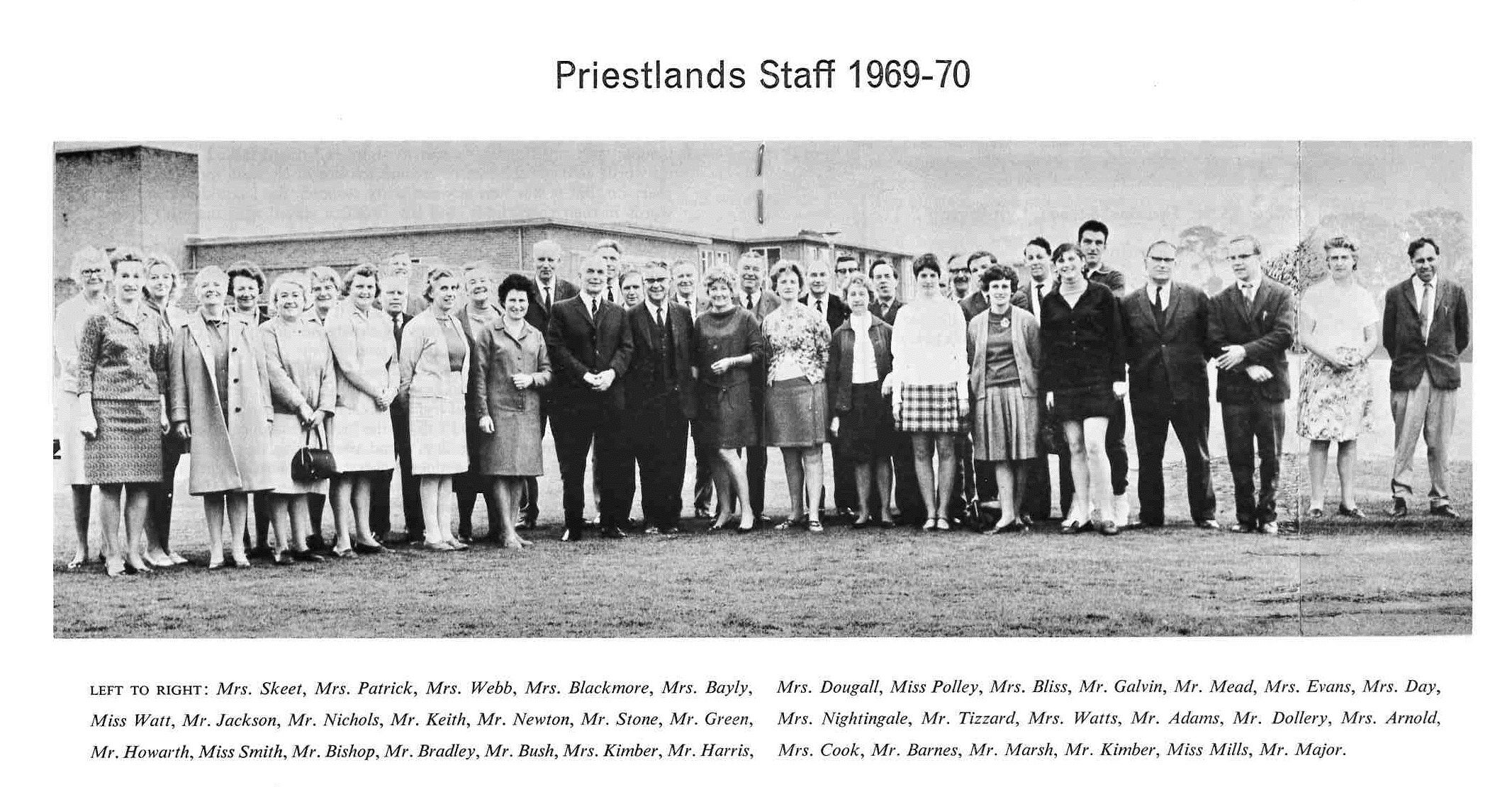 Priestlands staff 1969-1970