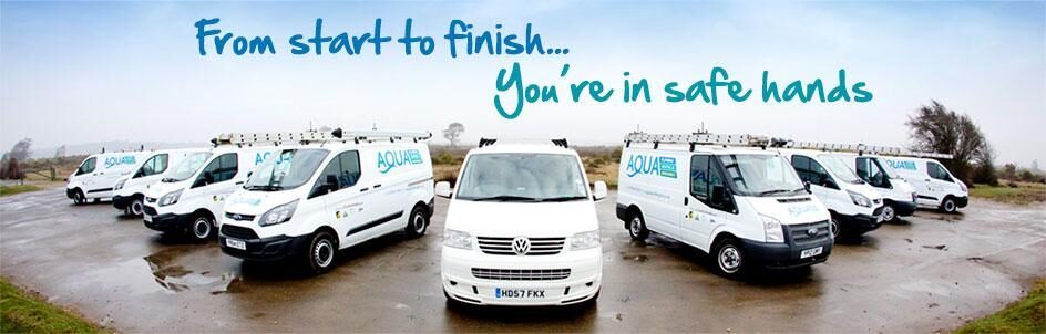 Aqua Plumbing and Heating Services Ltd vans based in Lymington and the New Forest