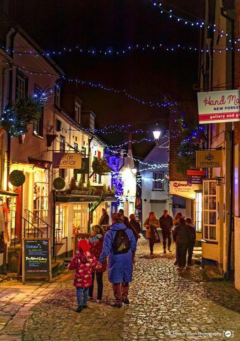 Christmas lights on Quay Street Lymington
