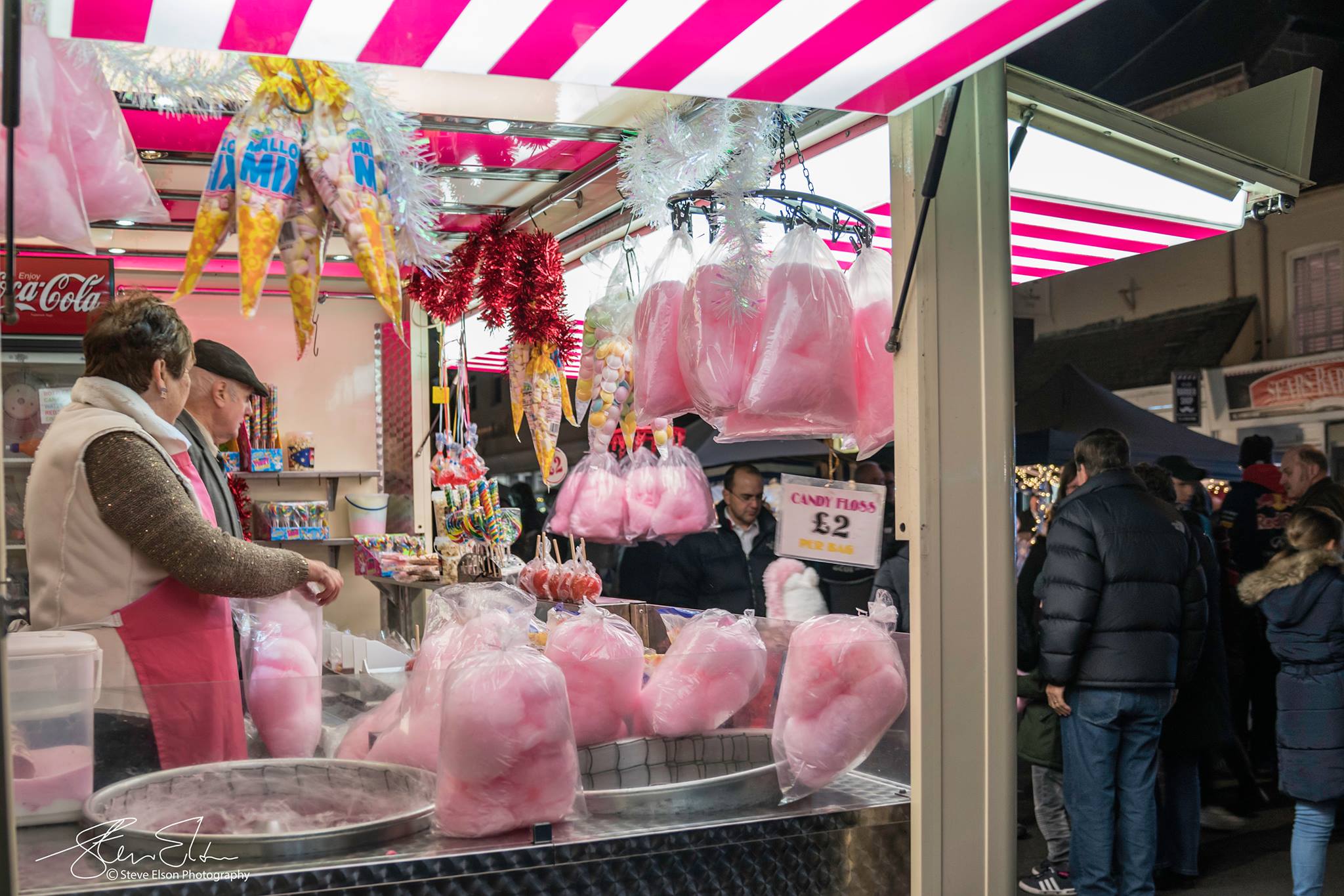 Candyfloss in Lymington at Christmas Lights Evening by Steve Elson