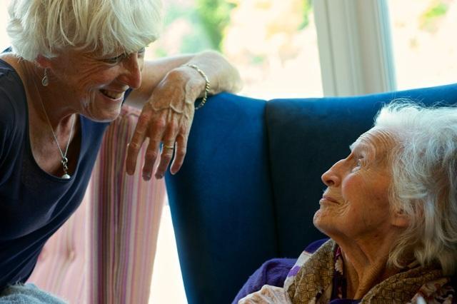 Norma is happy and contented at St Catherines View specialist dementia care home 