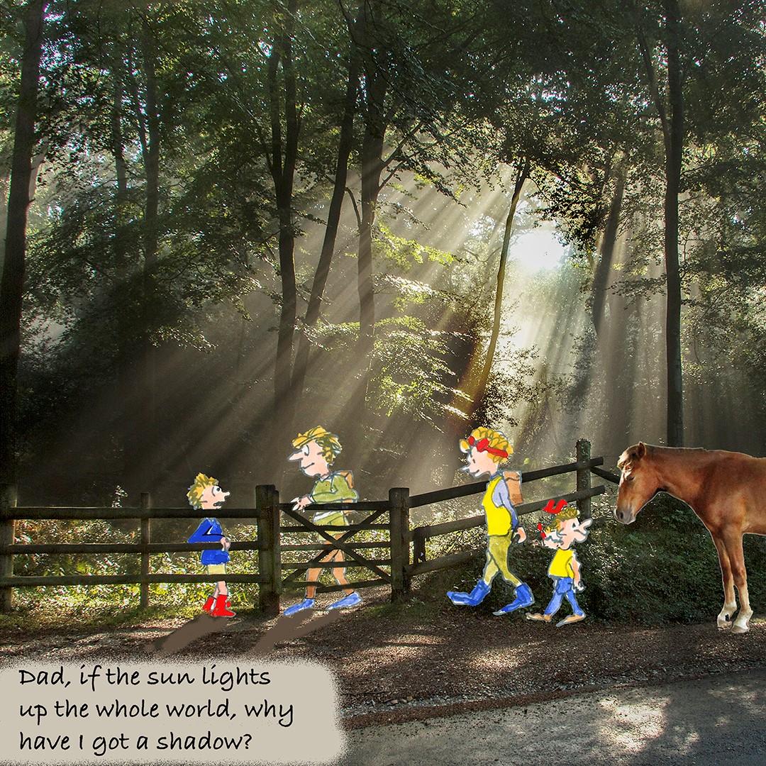 Sun and shadows cartoon