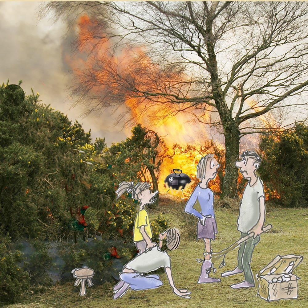 barbecue leads to a fire