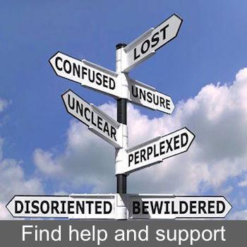 Dementia signpost showing confusion