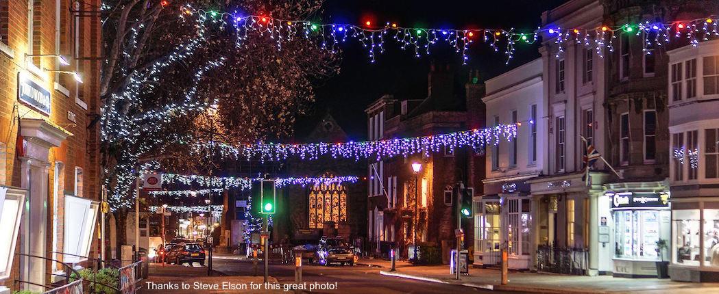 Lymington Christmas lights banner