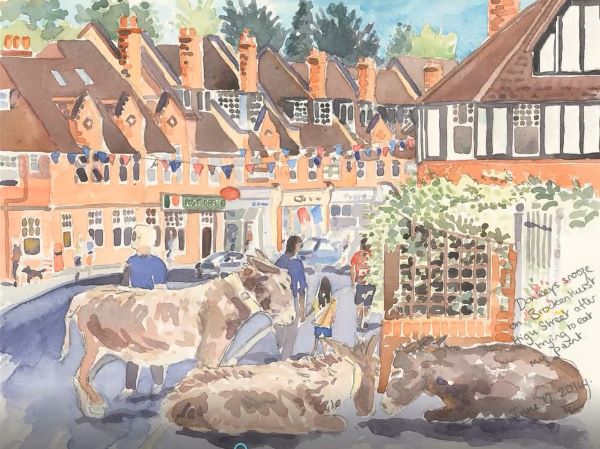 Brockenhurst village illustration
