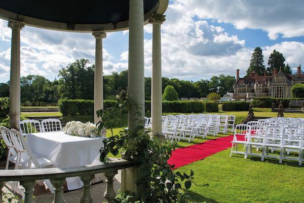 Rhinefield wedding in the outdoor ceremony Doric Temple