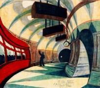 st barbe linocuts exhibition lymington jul-aug 2014 CEP Tube Station low res