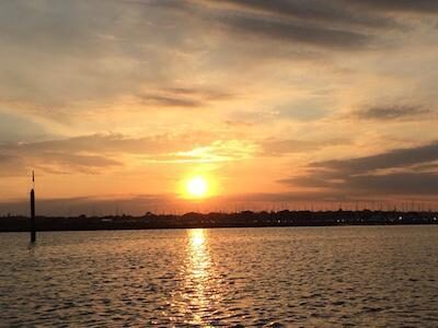 Lymington River entrance at sunset
